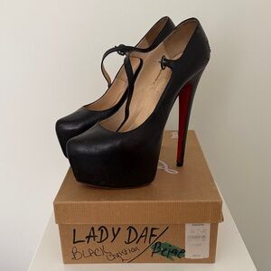 Christian Louboutin Black Lady Daffodile Platform